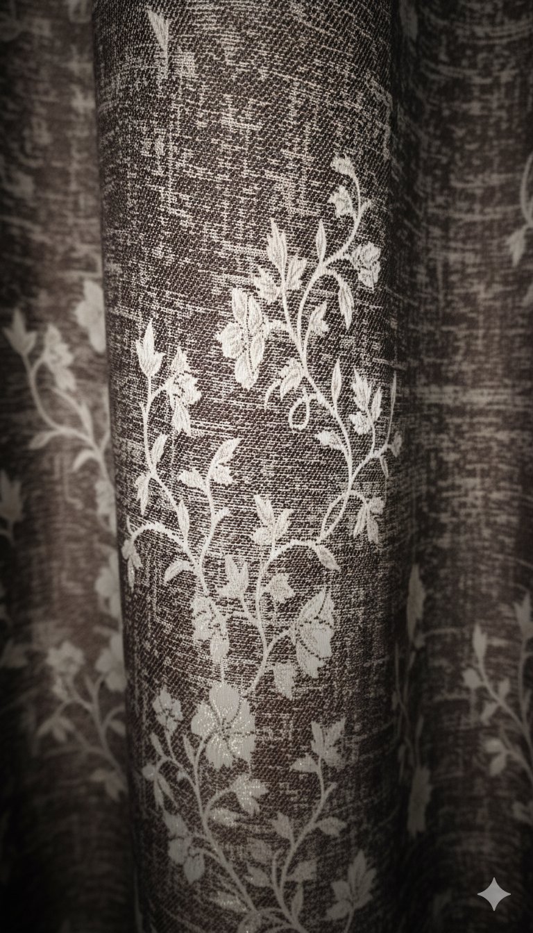 Royal Ombre Curtains with Classic Floral Texture – 7×4 Feet