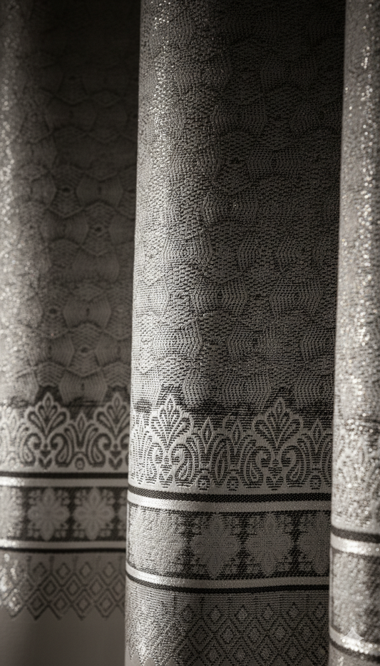 Royal Ombre Curtains with Classic Floral Texture – 7×4 Feet