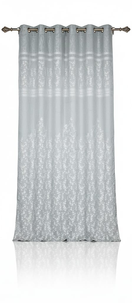 Elegant Grey Floral Curtains – 7 ft Long × 4 ft Wide | Modern & Stylish Window Drapes