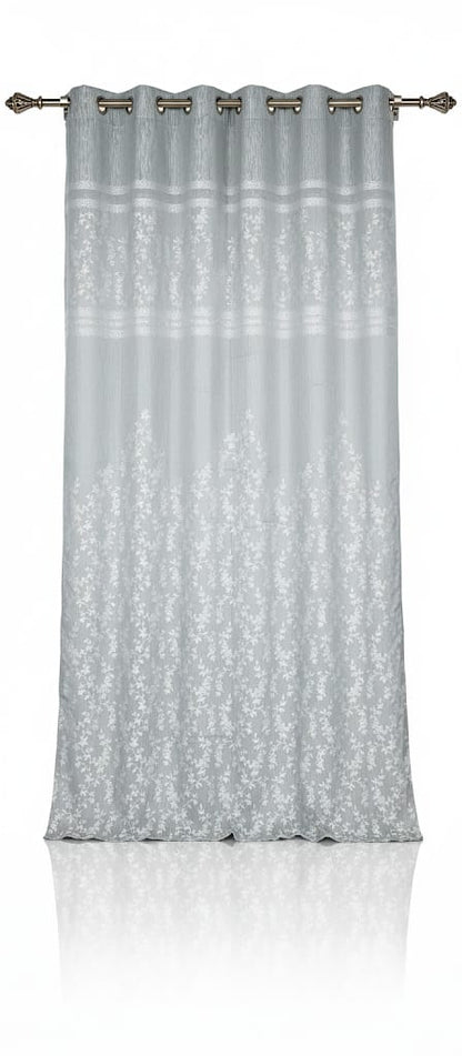 Elegant Grey Floral Curtains – 7 ft Long × 4 ft Wide | Modern & Stylish Window Drapes