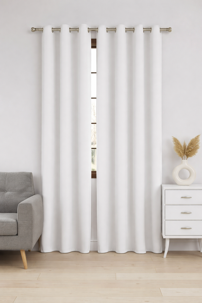 Duck Decor Ivory Solid Curtains