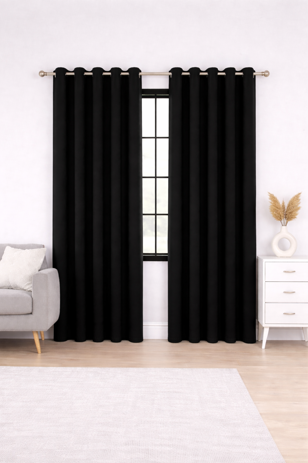 Duck Decor Midnight Solid Curtains