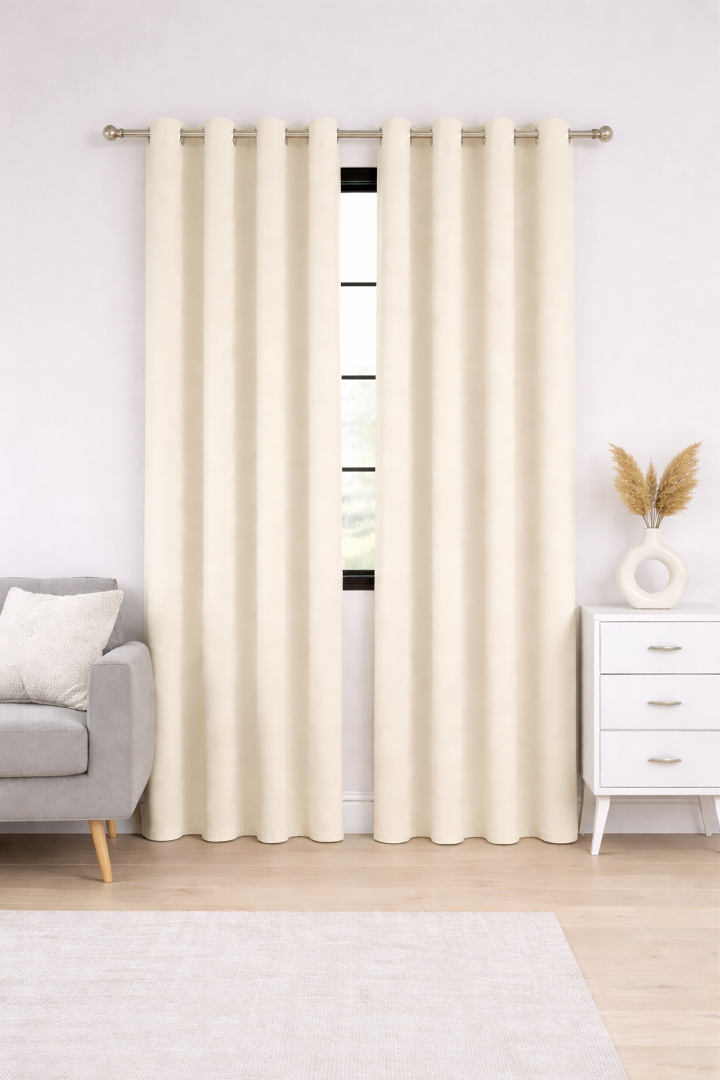 Duck Decor Solid Plain Curtains – 7 & 9 Ft