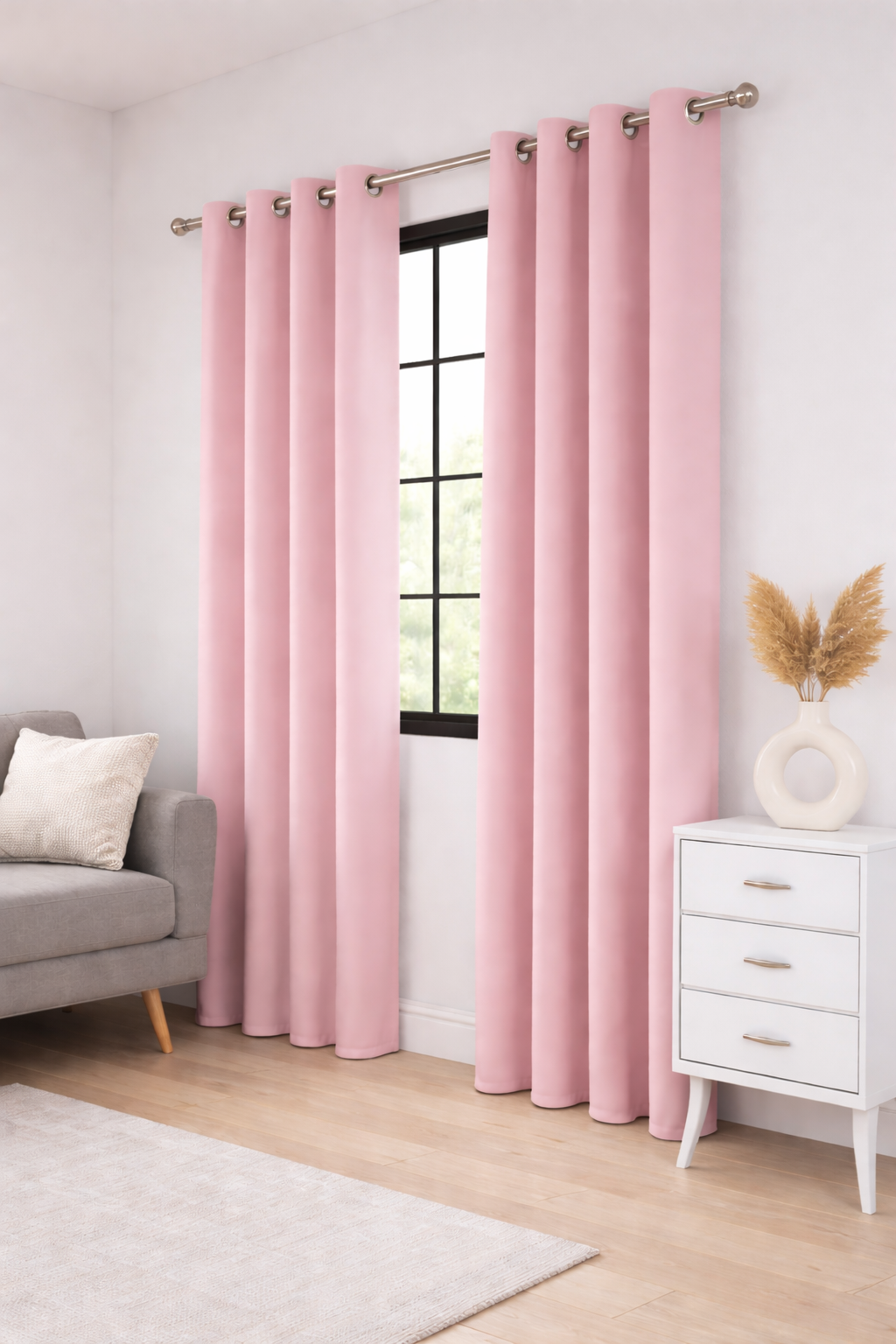 Duck Decor Blush Solid Curtains