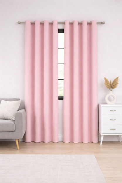 Duck Decor Blush Solid Curtains